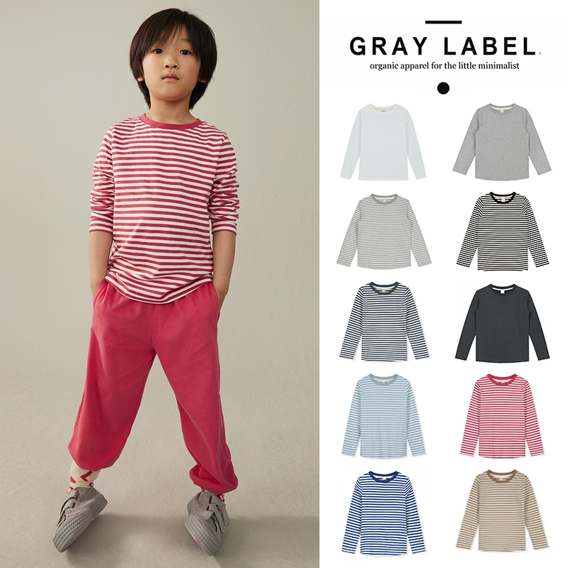7Z 现货little荷兰gray label SS25春夏儿童宝有机棉条纹T恤
