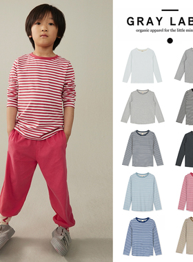 7Z 现货little荷兰gray label SS25春夏儿童宝有机棉条纹T恤