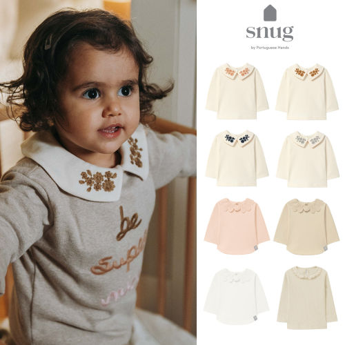 葡萄牙snug FW26秋冬女童翻领花边领长袖上衣