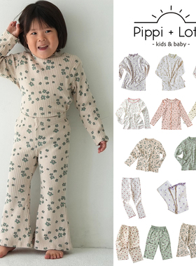 85Z 日本pippi lotta FW25儿童碎花打底衣打底裤套装长裤