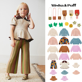 长裤 FW24女宝针织吊带背心毛衣开衫 Puff 发饰 Misha