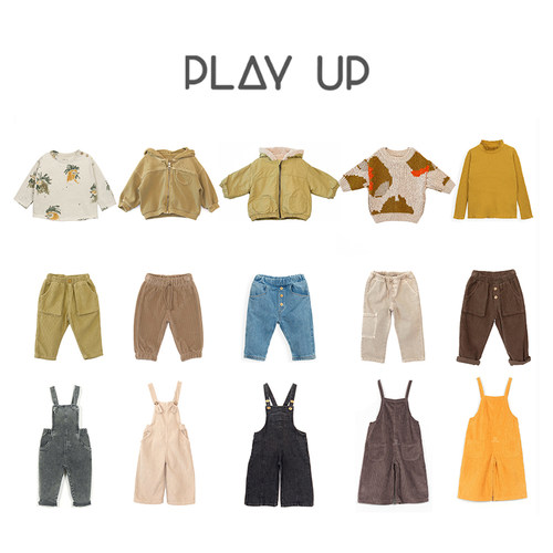 3Z清仓 秒杀不换退play up秋冬长袖印花T恤毛衣长裤背带裤连体衣