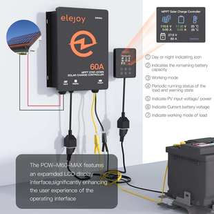 MPPT solar charge controller 60A output voltage 10-60V adjus