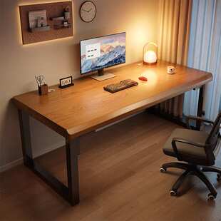 纯实木电脑桌台式卧室家用书桌学生学习写字桌子成人办公桌工作台