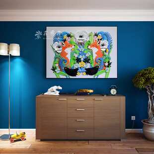 花飞花手工立体3D纸浮雕室内玄关壁挂布置美陈纸雕装饰画-狐狸