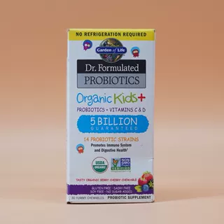 保税现货Garden of Life生命花园儿童益生菌咀嚼片蓝莓浆果味30粒