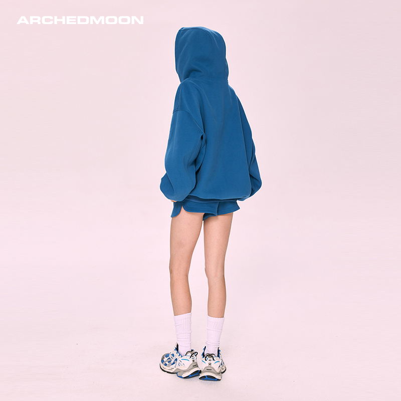 ARCHEDMOON蓝色卫衣外套短裤套装