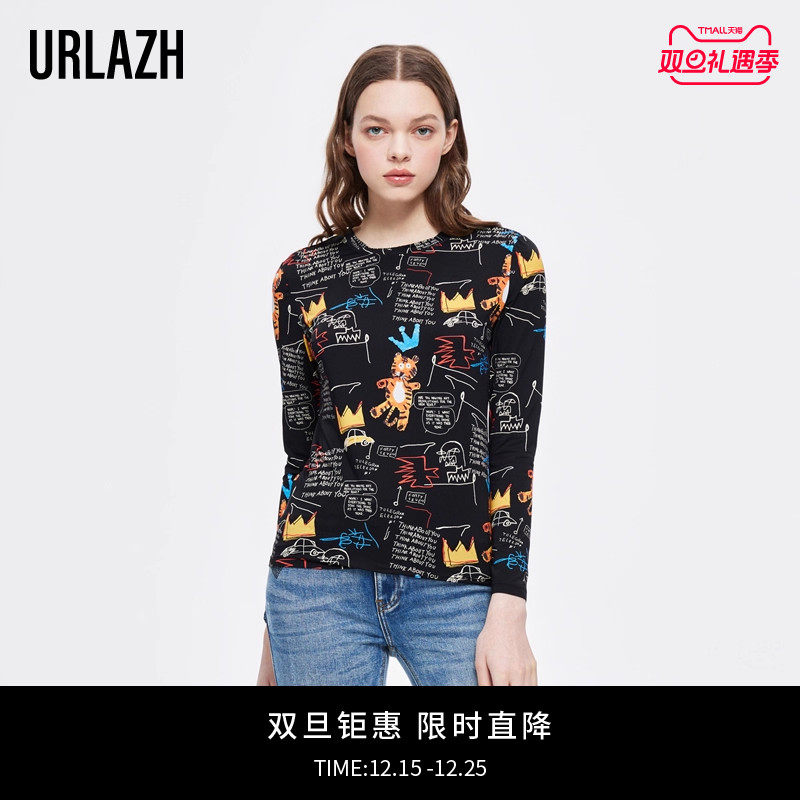 URLAZH/有兰涂鸦修身打底衫