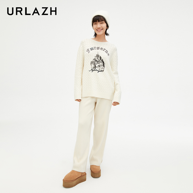 urlazh/有兰慵懒街头针织裤
