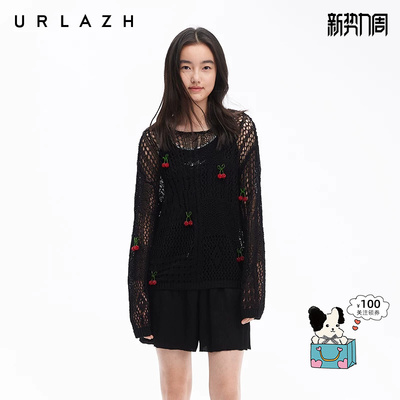 URLAZH有兰樱桃网眼镂空罩衫