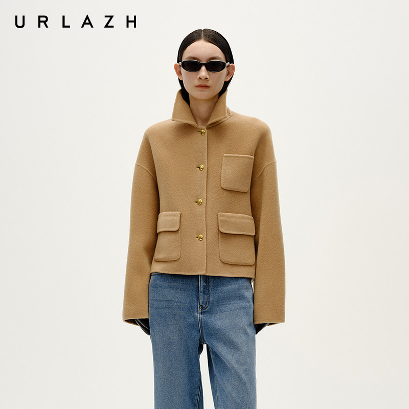 URLAZH有兰冬季新款复古驼色短款箱型休闲气质羊绒毛呢大衣外套女,女装/女士精品,毛呢外套,淘宝优惠券,粉丝福利购,淘宝优惠卷