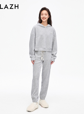 URLAZH有兰新款灯芯绒宽松运动休闲灰色卫裤女IM3PA88