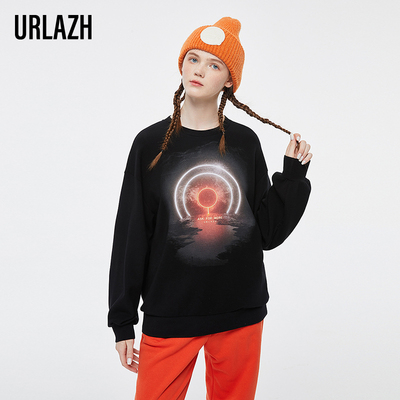 urlazh/有兰黑色休闲卫衣