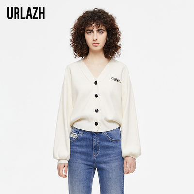 urlazh/有兰洋气贴布绣针织开衫