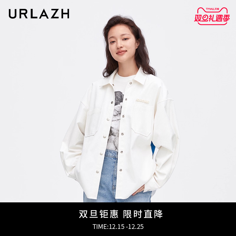 urlazh/有兰海军条纹牛仔外套
