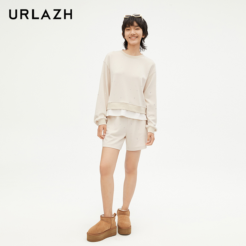 urlazh/有兰休闲烫钻短裤