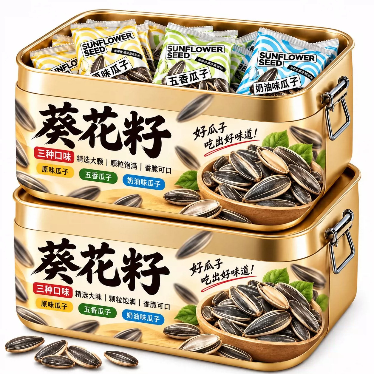 油葵黑珍珠小瓜子油葵花籽内蒙古新货原味炒货生瓜子奶油薄盐零食