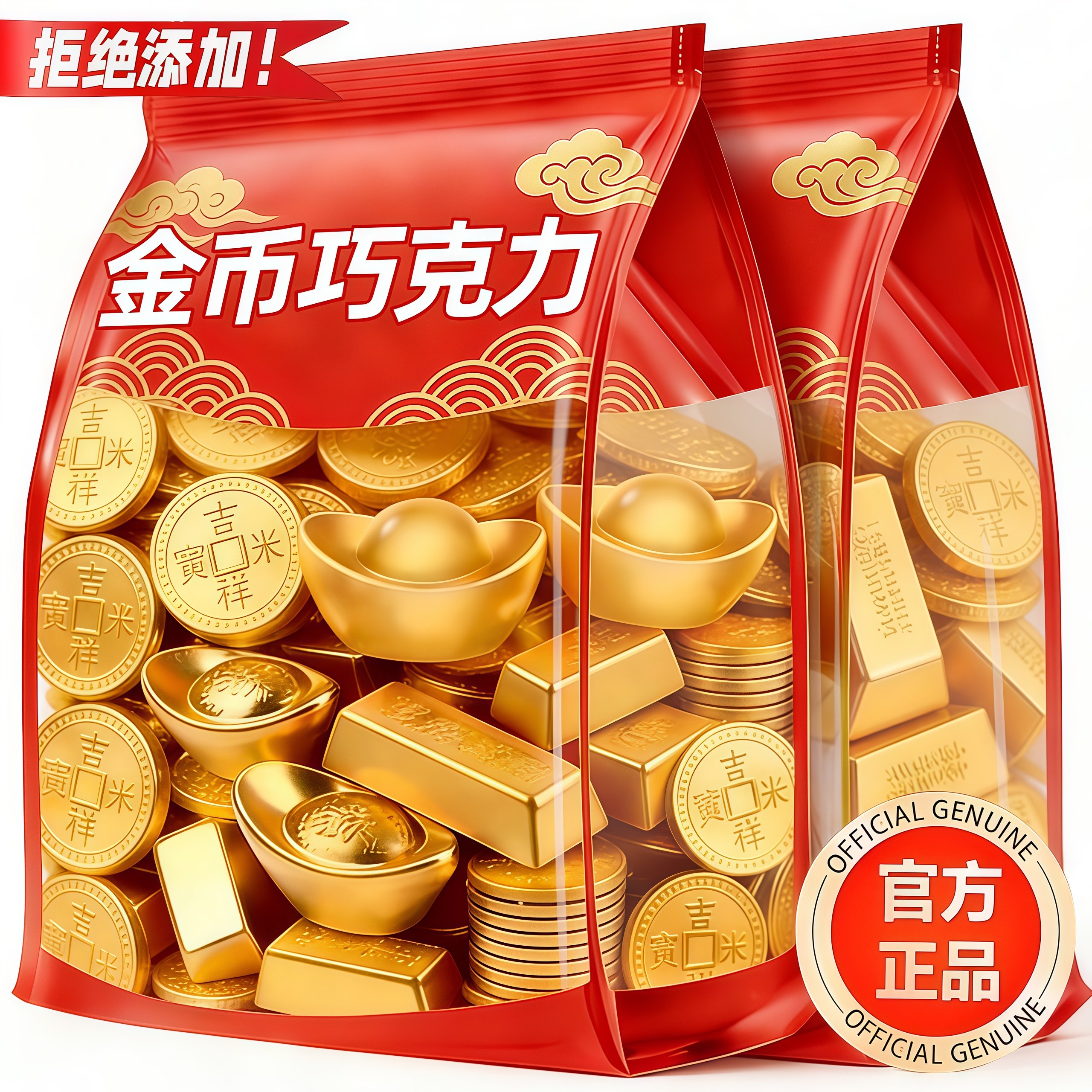 金币元宝巧克力官方旗舰店蛋糕装饰喜糖礼盒儿童零食年货高端糖果