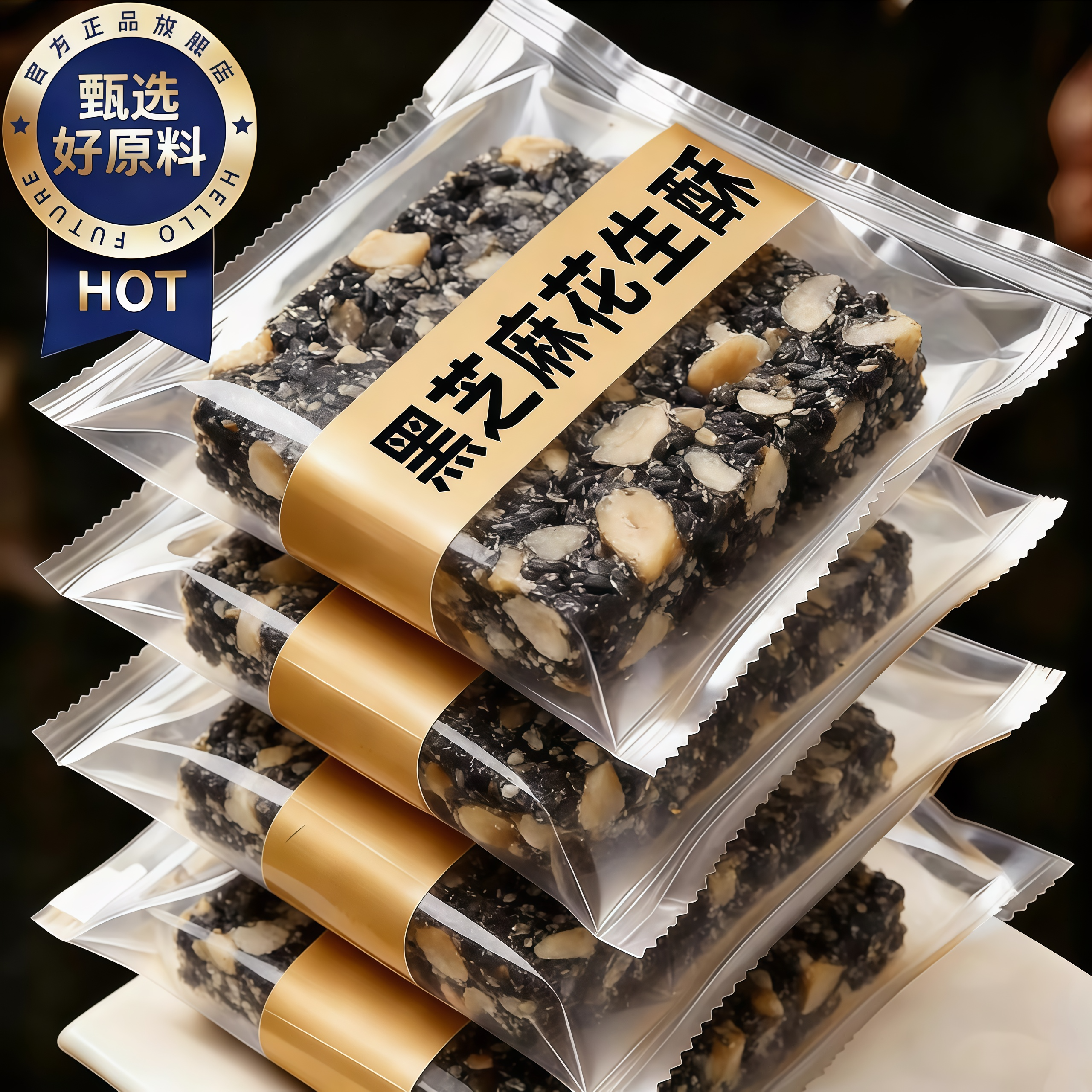 原味黑芝麻花生酥糖官方旗舰店手工无糖无添加年货传统零食糕点