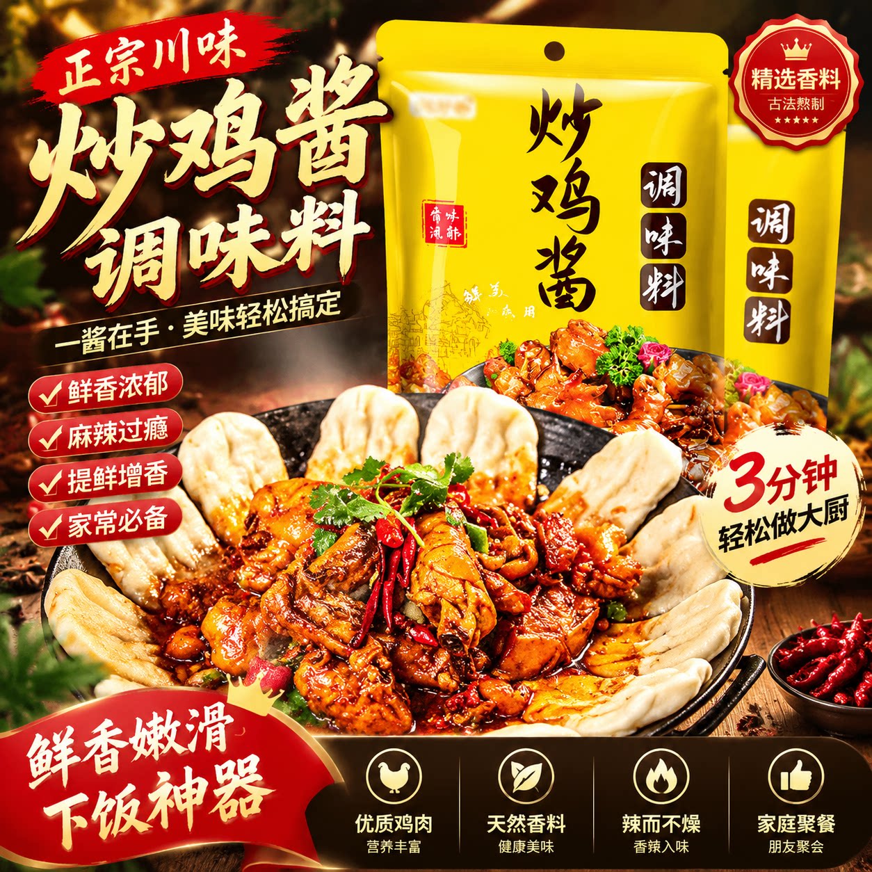 正宗临沂炒鸡酱料炒菜黄焖排骨猪蹄地锅鸡大盘鸡调料商用专用料