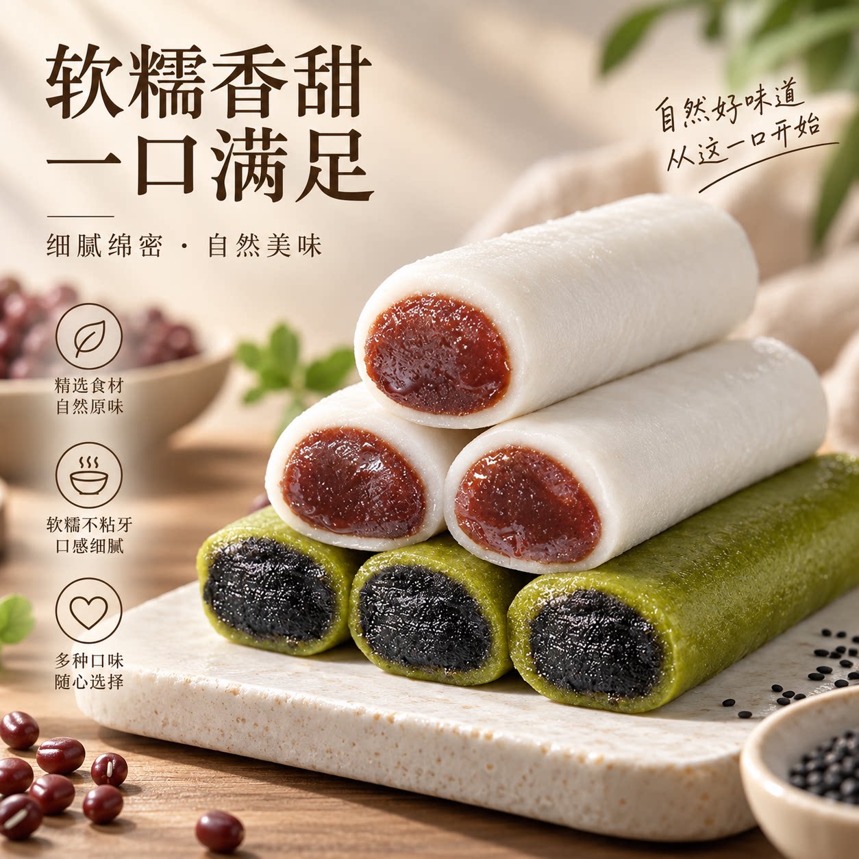 上海特产桂花条头糕红豆糕中式传统糕点开袋即食零食小吃独立包装