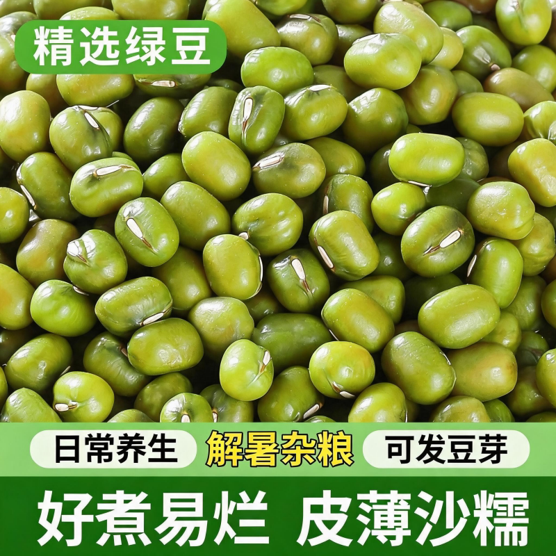 今年5斤新鲜正宗食用绿豆干货官方旗舰店有机新货哑光豆家用自制
