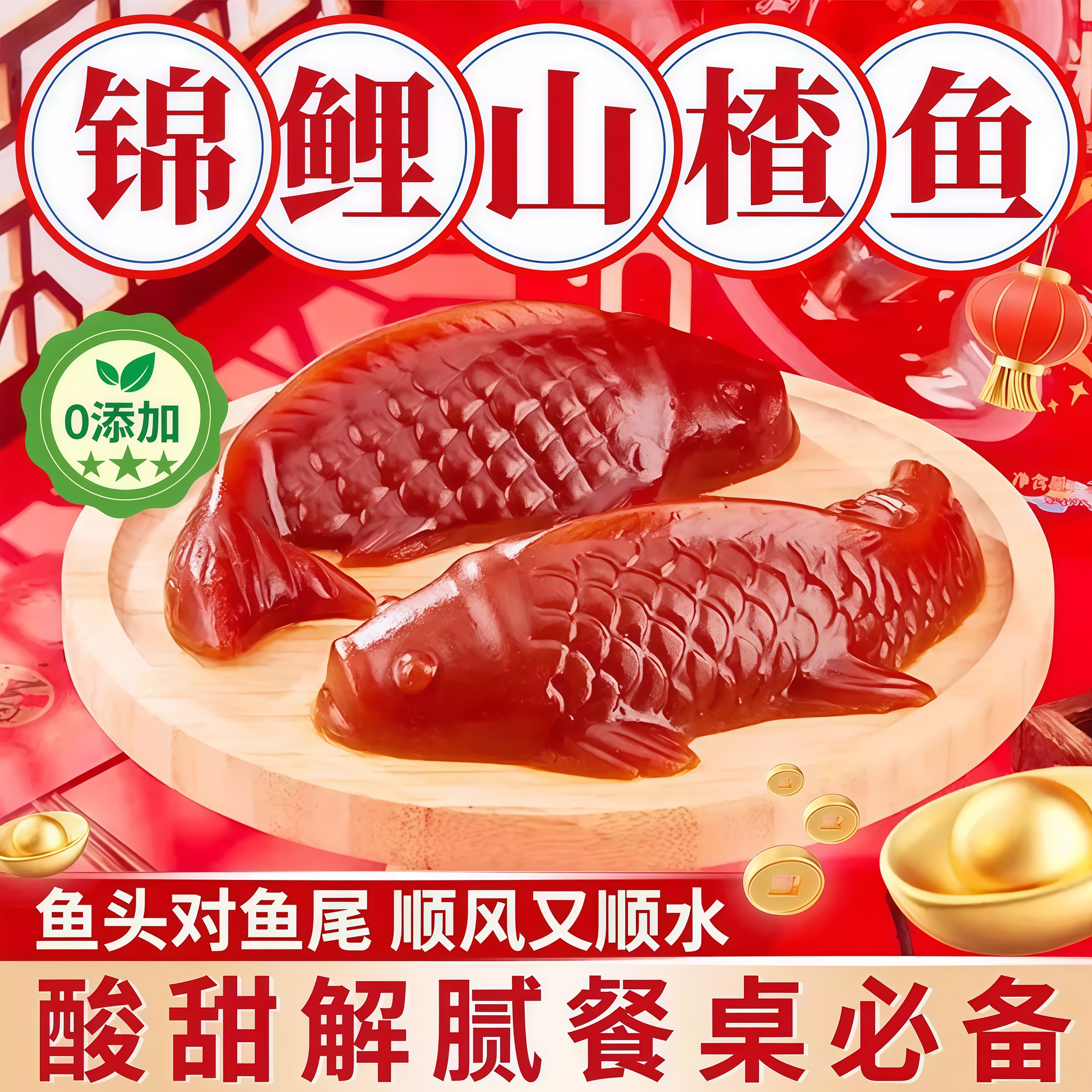 锦鲤山楂鱼无添加旗舰店山楂糕鲤鱼年年有余过年夜饭年货八方来财,零食/坚果/特产,山楂类制品,淘宝优惠券,粉丝福利购,淘宝优惠卷