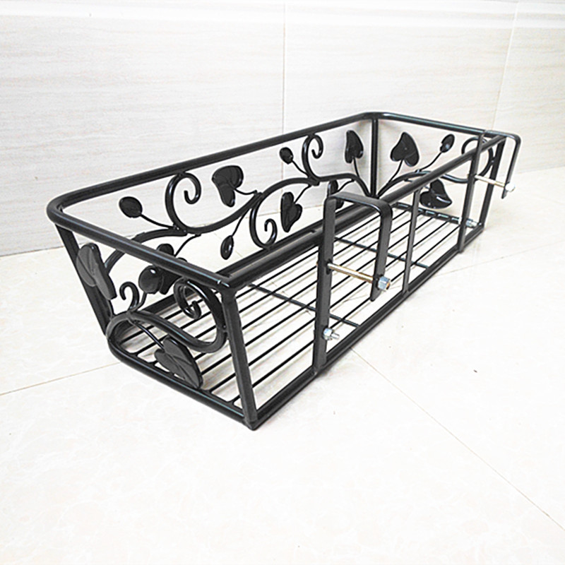 长方形绿萝花架 挂防盗窗 阳台挂式花盆架 Q悬挂栏杆护栏花篮架