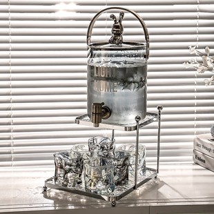 玻璃耐高温冷水壶带m龙头套装大容量家用凉水壶水果茶饮料冰桶商