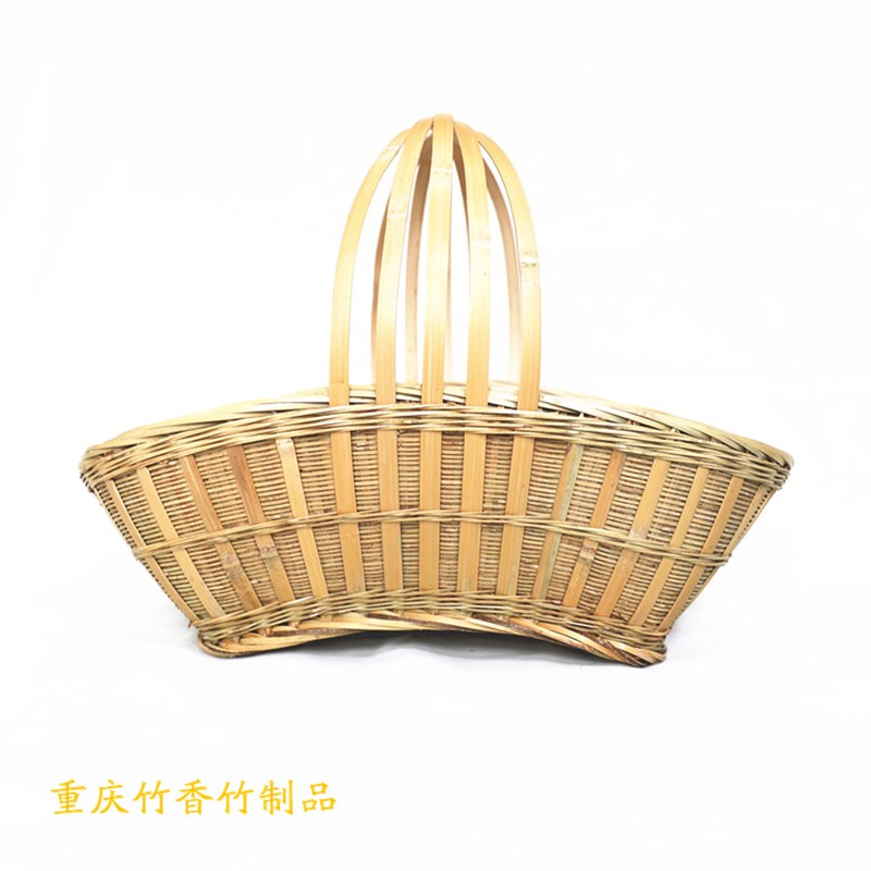 提篮竹编精品手提篮子竹篮农村水果采H摘筐菜篮鸡蛋筐购物道具包