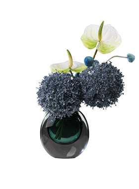 样板间客厅收纳托盘烟灰缸水晶花瓶轻奢装饰花艺卧室Y床头柜摆件