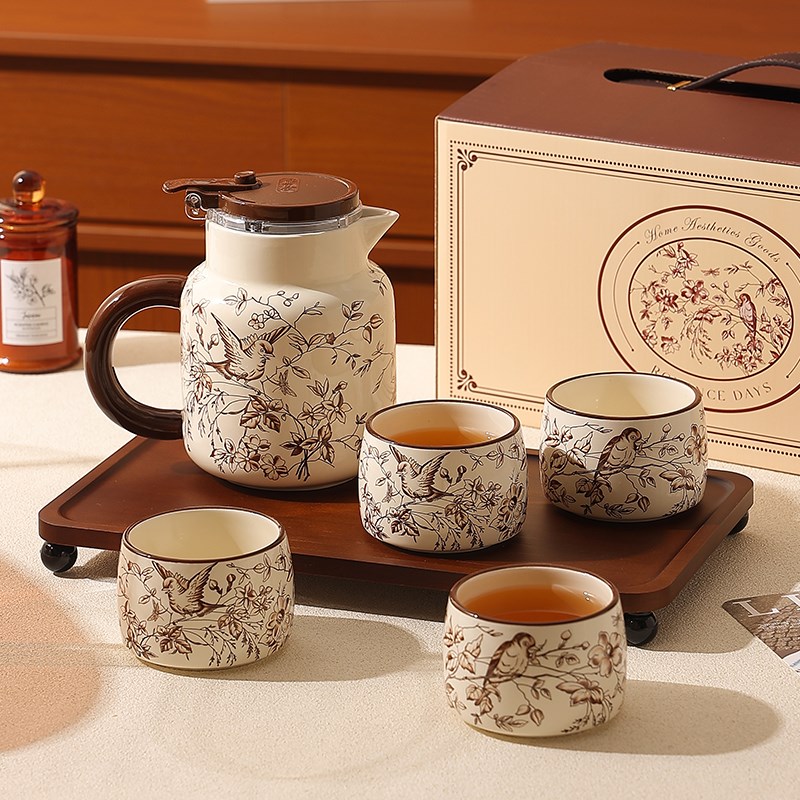 喜鹊登枝乔迁g新居陶瓷茶具泡茶专用新婚礼物家用客厅待客水具套