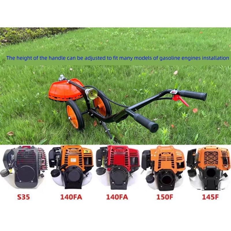 新型钢制手c推式割草机汽油双肩包侧装式割草机地面钻机修改割草