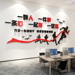 一群人一件e事一条心办公室墙面企业文化创意公司背景团队励志标