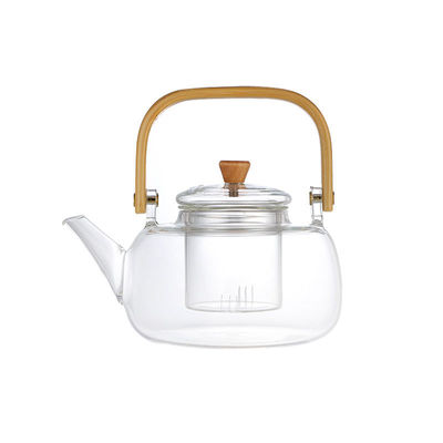 大容量耐热玻璃提梁壶竹柄泡茶壶茶水分N离煮茶器耐高温烧水壶