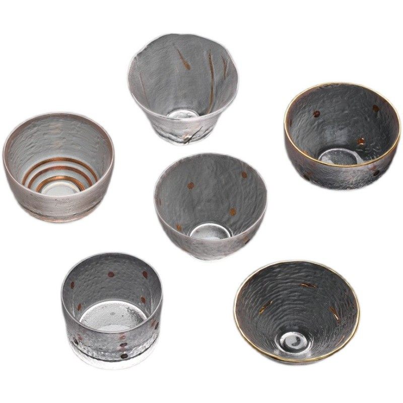 日式锤纹小c玻璃杯加厚功夫茶杯6只装茶碗闻香品茗杯套装茶具杯子,餐饮具,茶杯,淘宝优惠券,粉丝福利购,淘宝优惠卷