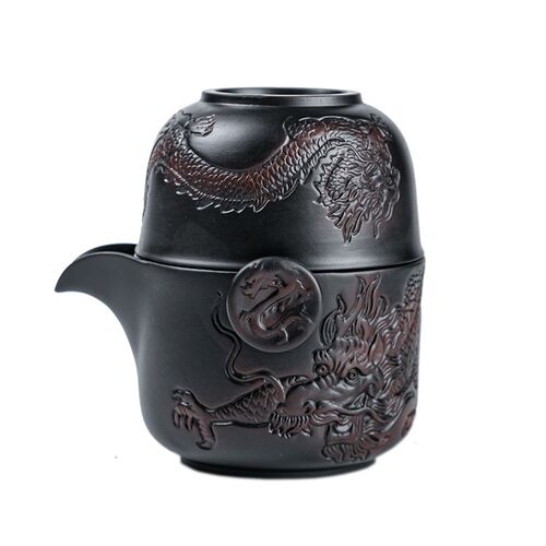 紫陶快客杯便携式户外旅行茶具家用E紫砂泡茶器旅游露营茶杯主人