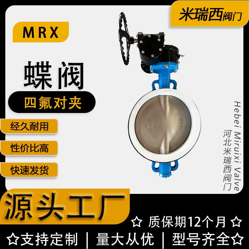 四氟蝶阀 涡轮对夹蝶阀 软密封球墨铸铁 中线 厂家供应D371F-10Q