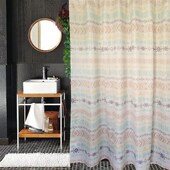 出口剩余防霉防i水速干涤纶布浴帘清爽加宽卫生间淋浴隔断帘带铅