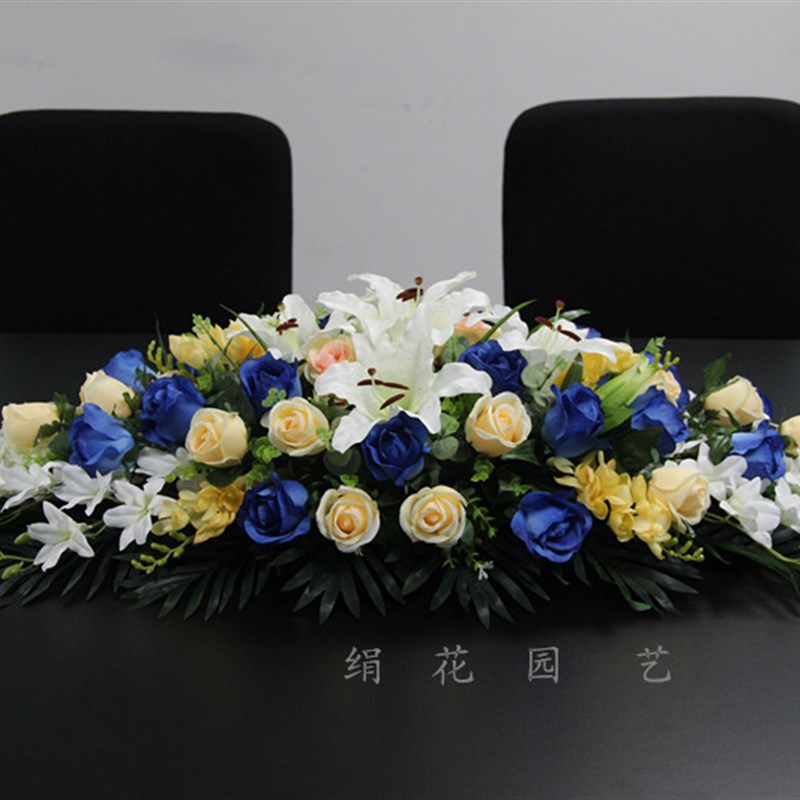 茶几桌花 仿f真花桌花酒店餐桌桌花会议室桌花讲台花客厅装饰花艺