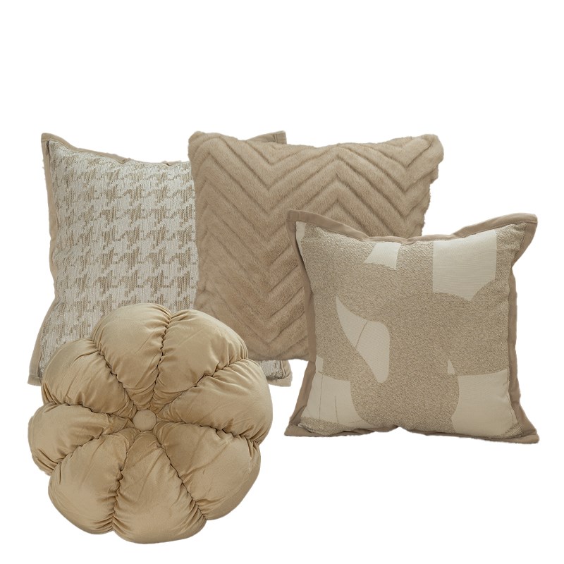 抱枕法式奶油侘寂风样板间软装y客厅沙发靠枕床头靠垫毛绒枕套新