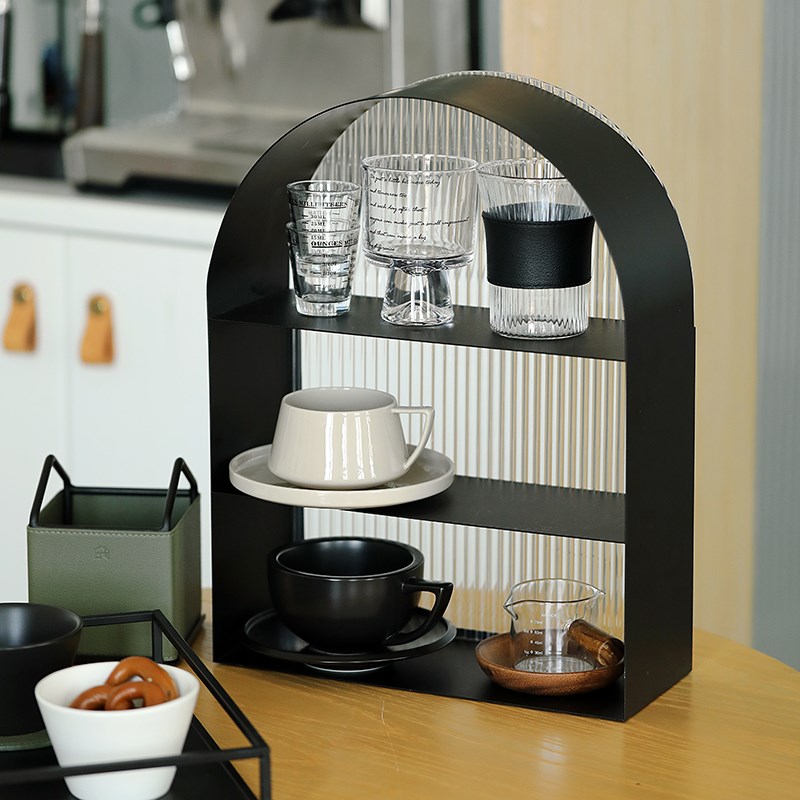 拱门造型杯子展示架 pins风桌面多层置物架 化妆品收纳架铁艺轻奢