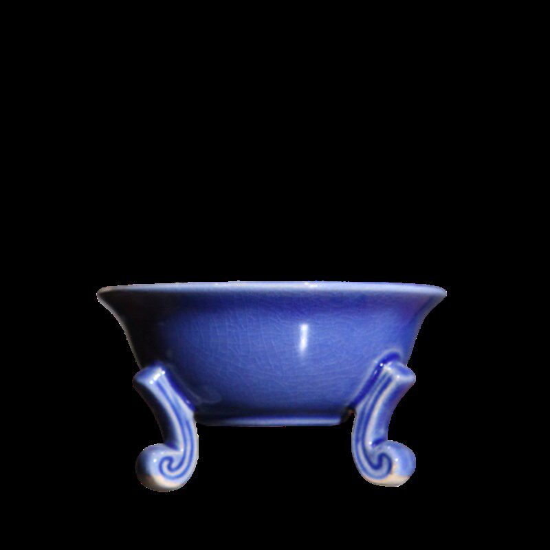 紫砂花盆陶瓷盆景盆仿古青A瓷开片汝窑青铜器新品文堂盆