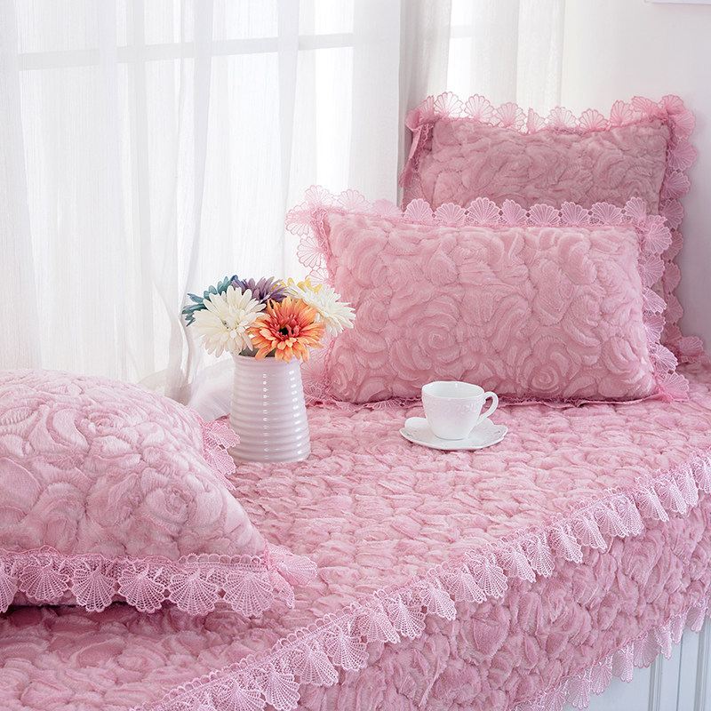 毛绒飘窗a垫欧式窗台垫防滑飘窗毯卧室公主榻榻米垫子阳台垫厚定