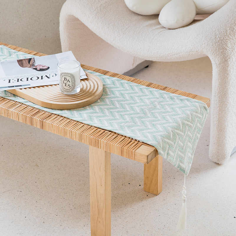 桌旗美式b高级感电视柜餐边柜餐桌布艺长方形茶几桌布家用客厅简