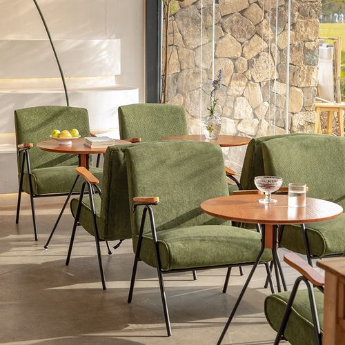 奶茶店桌椅组合甜品店咖啡厅v沙发卡座洽谈书吧清酒吧餐厅商用套