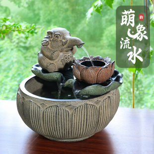 室内桌面流水摆件循环水办公室客厅家用小N鱼池水系景观鱼缸喷泉