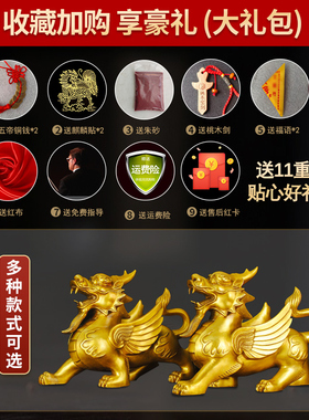 纯铜貔貅摆件一对家居店铺酒柜公司E装饰品开业送礼皮丘大号礼品