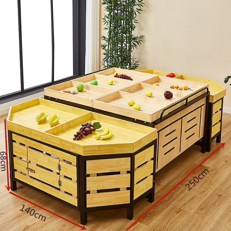 超市货架展示架多功能水果货架蔬菜架子钢木架P水果店木制蛋糕架,商业/办公家具,超市货架,淘宝优惠券,粉丝福利购,淘宝优惠卷