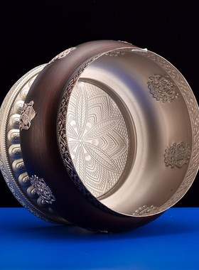 藏式八吉祥糌粑盒客m厅居家用复古糌粑桶青稞盒米盒藏族糖果盒摆